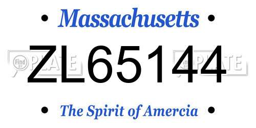 ZL65144 Massachusetts License Plate