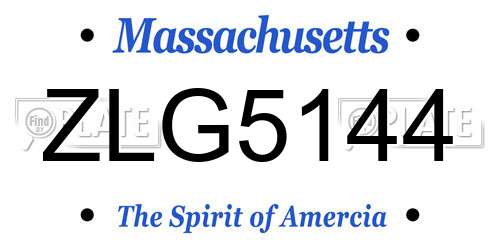 ZLG5144 Massachusetts License Plate