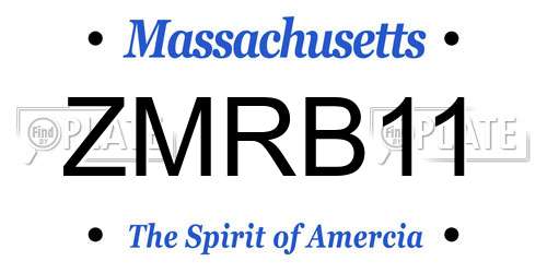 ZMRB11 Massachusetts License Plate