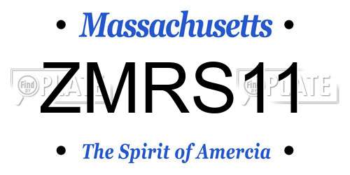 ZMRS11 Massachusetts License Plate