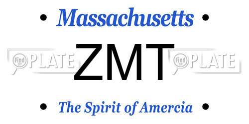 ZMT Massachusetts License Plate