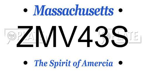 ZMV43S Massachusetts License Plate