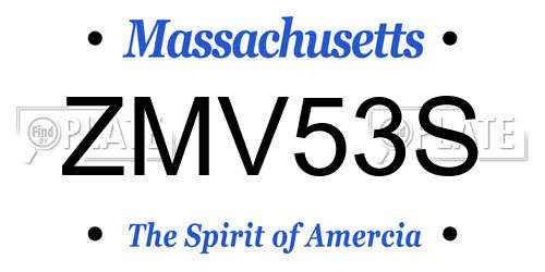 ZMV53S Massachusetts License Plate