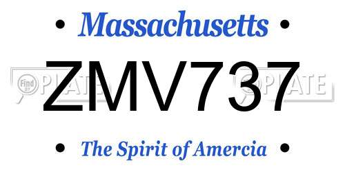 ZMV737 Massachusetts License Plate