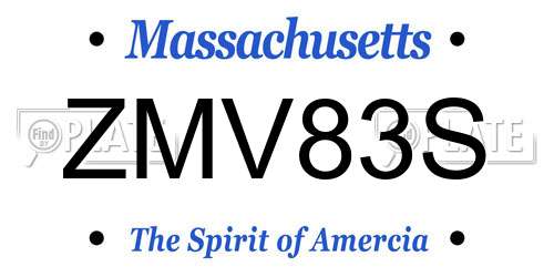 ZMV83S Massachusetts License Plate