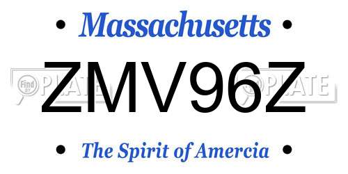 ZMV96Z Massachusetts License Plate