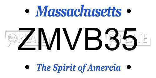 ZMVB35 Massachusetts License Plate