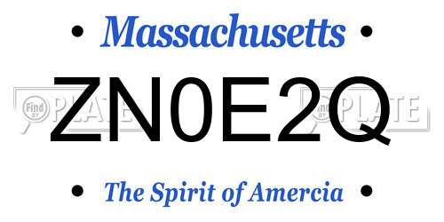 ZN0E2Q Massachusetts License Plate