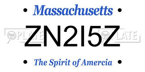 ZN2I5Z Massachusetts License Plate