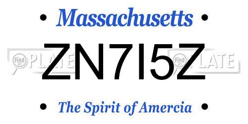ZN7I5Z Massachusetts License Plate