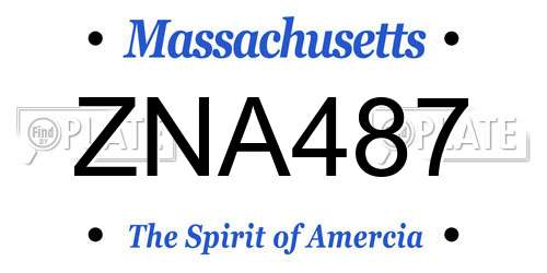 ZNA487 Massachusetts License Plate