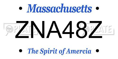 ZNA48Z Massachusetts License Plate