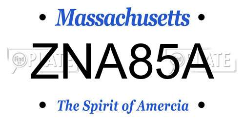 ZNA85A Massachusetts License Plate