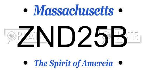 ZND25B Massachusetts License Plate