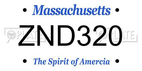 ZND320 Massachusetts License Plate