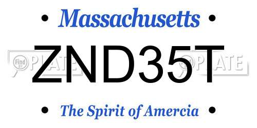 ZND35T Massachusetts License Plate