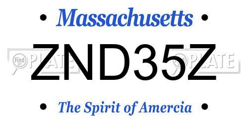 ZND35Z Massachusetts License Plate