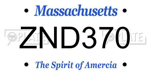ZND370 Massachusetts License Plate