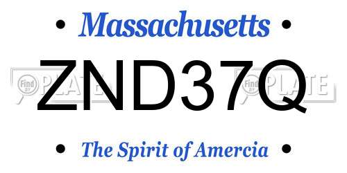 ZND37Q Massachusetts License Plate