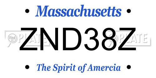 ZND38Z Massachusetts License Plate