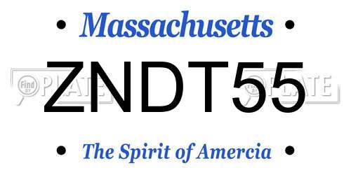 ZNDT55 Massachusetts License Plate