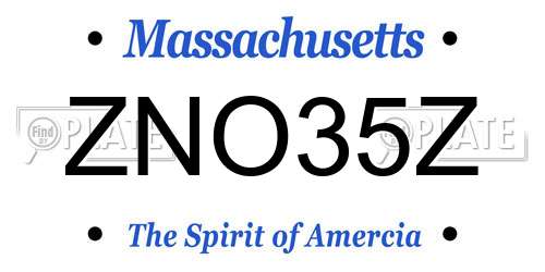 ZNO35Z Massachusetts License Plate