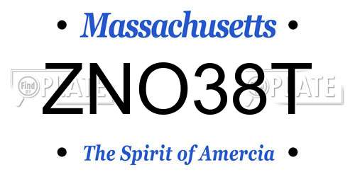 ZNO38T Massachusetts License Plate