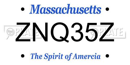 ZNQ35Z Massachusetts License Plate
