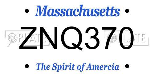 ZNQ370 Massachusetts License Plate