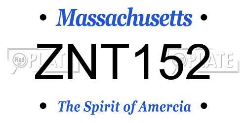 ZNT152 Massachusetts License Plate