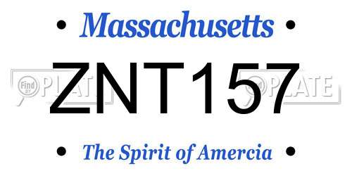 ZNT157 Massachusetts License Plate