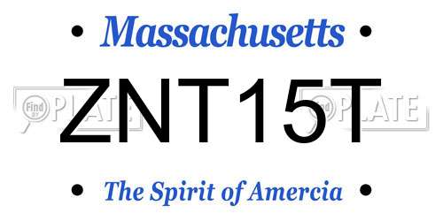 ZNT15T Massachusetts License Plate