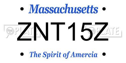 ZNT15Z Massachusetts License Plate