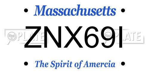ZNX69I Massachusetts License Plate