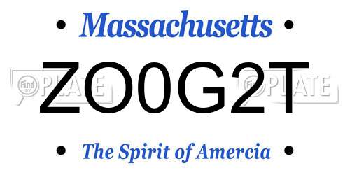 ZO0G2T Massachusetts License Plate
