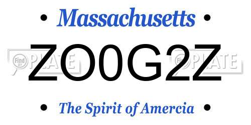 ZO0G2Z Massachusetts License Plate
