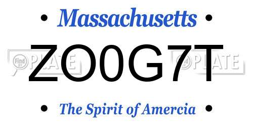 ZO0G7T Massachusetts License Plate