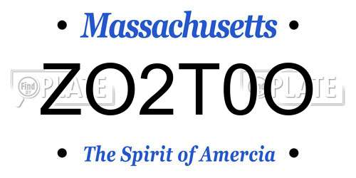 ZO2T0O Massachusetts License Plate