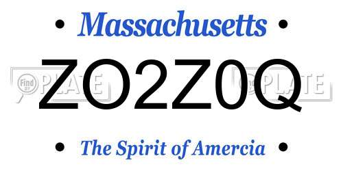 ZO2Z0Q Massachusetts License Plate