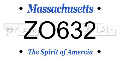 ZO632 Massachusetts License Plate