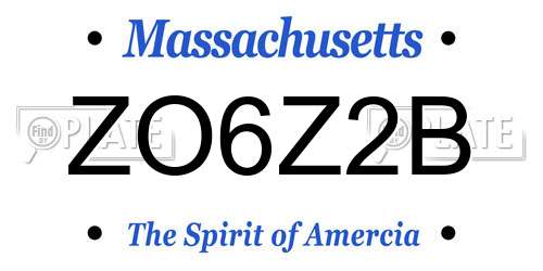 ZO6Z2B Massachusetts License Plate