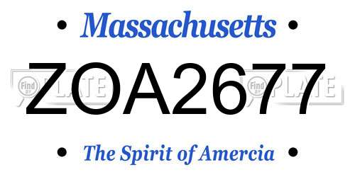 ZOA2677 Massachusetts License Plate