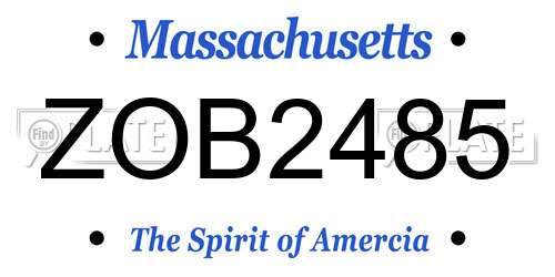 ZOB2485 Massachusetts License Plate