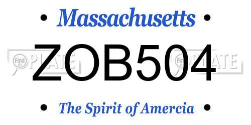 ZOB504 Massachusetts License Plate