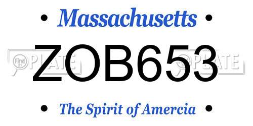 ZOB653 Massachusetts License Plate