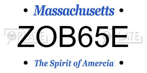 ZOB65E Massachusetts License Plate