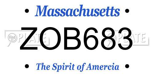 ZOB683 Massachusetts License Plate