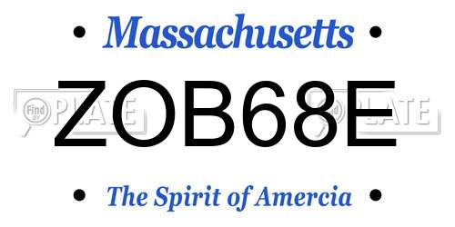 ZOB68E Massachusetts License Plate