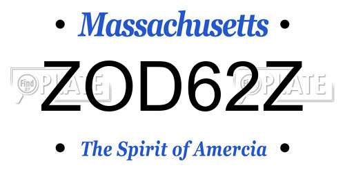 ZOD62Z Massachusetts License Plate