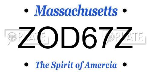 ZOD67Z Massachusetts License Plate